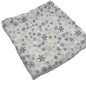 Bamboo Sprinkle Sea Star Starfish Sand Dollar Muslin Swaddle Baby Blanket